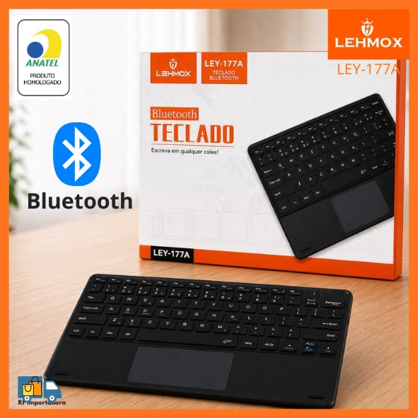 Teclado Sem Fio Bluetooth Com Touchpad Ergonômico Silencioso Compatível Com iOS, Android E Windows - Prático e Compacto