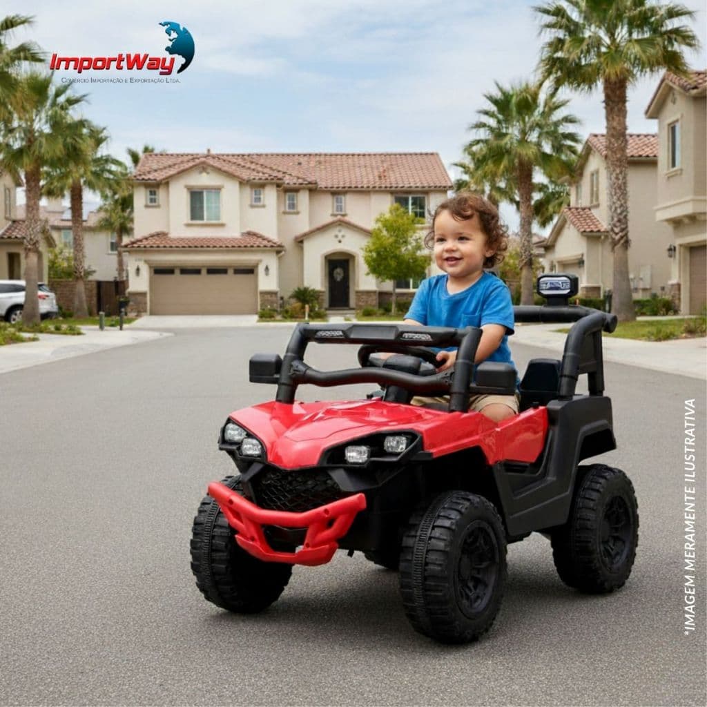 Mini Quadriciclo Elétrico Infantil 6v C/ Luz E Som Vermelho