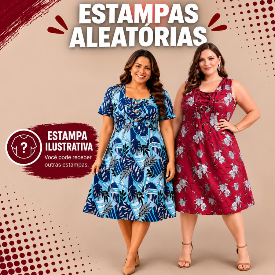 Vestido Malha Feminino Manga Curta Estampado Liganete Moda Cristã G GG