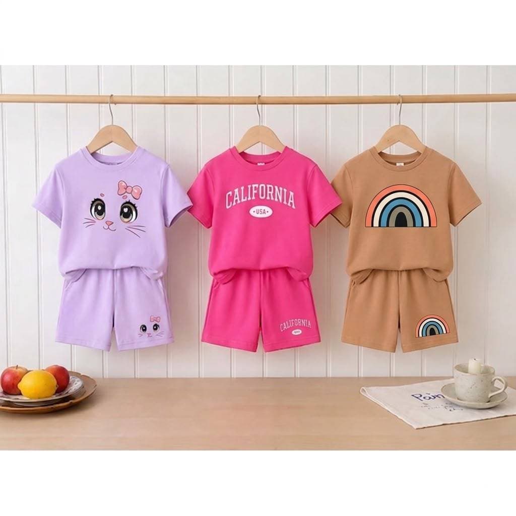 6 pecas short e camiseta verão confortável estampa premium