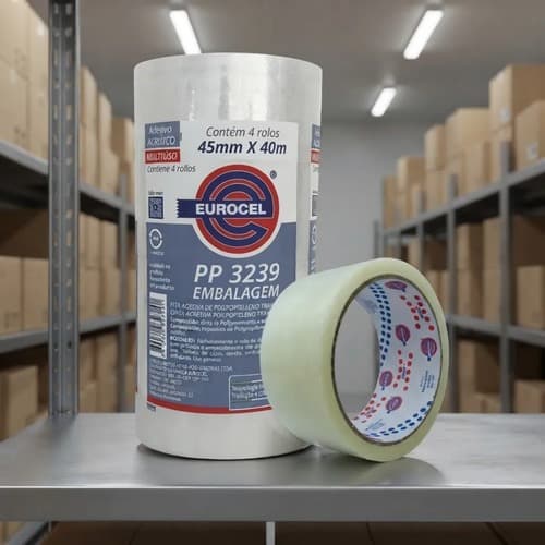 Fita Adesiva Eurocel Pp 3239 X 4.5cm X 40m Kit Com 04