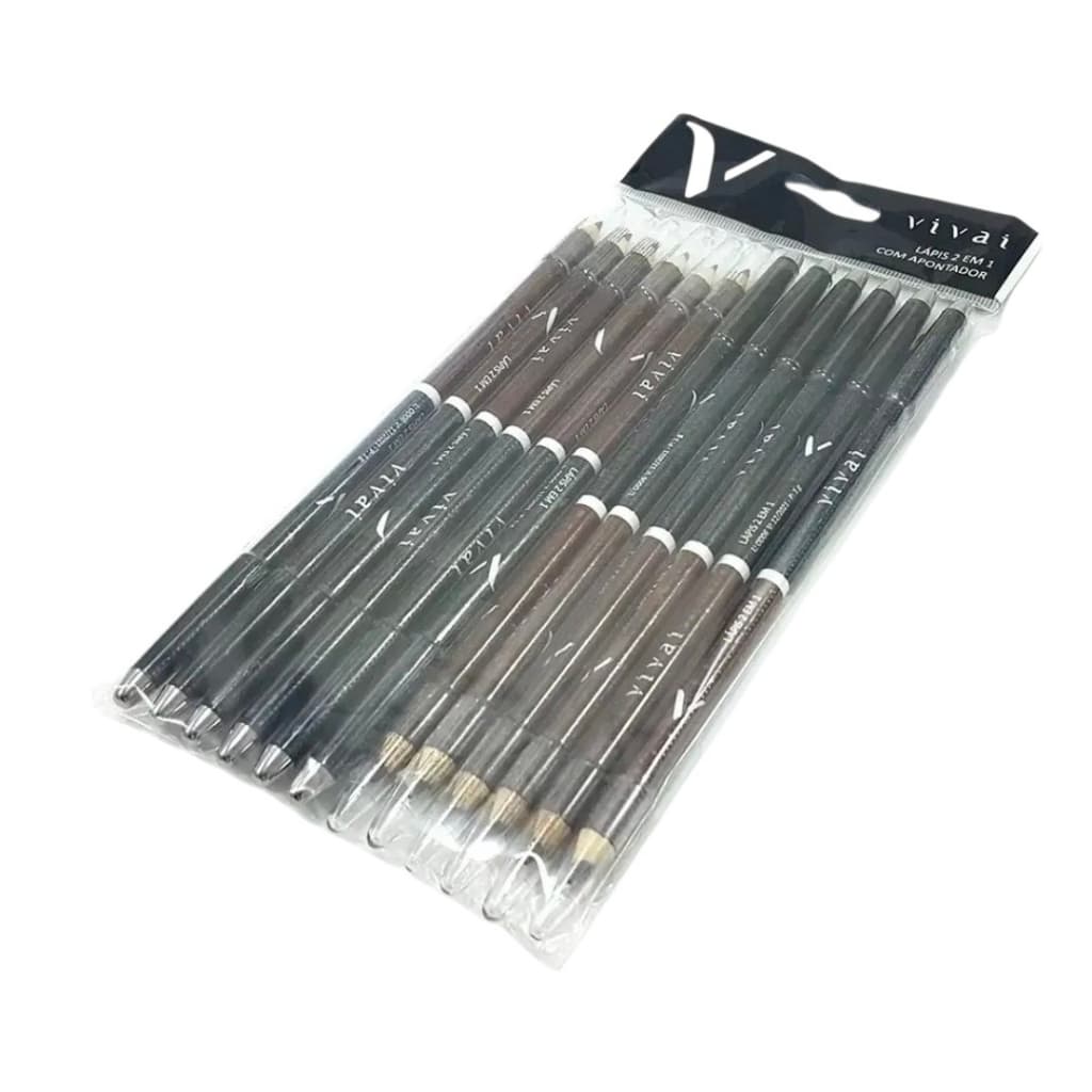 12 LAPIS DE OLHO PRETO E MARRON OU SO PRETO VIVAI COD.2034.1.3