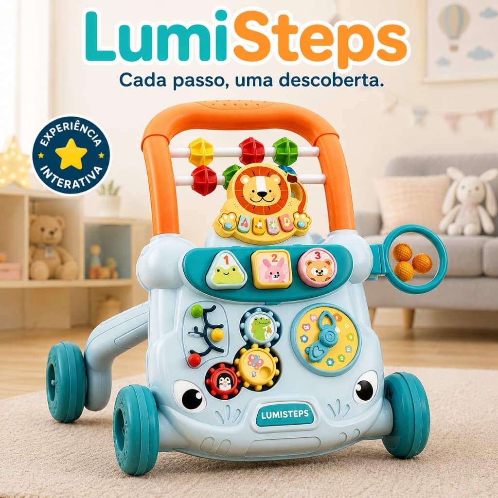 **Andador Infantil Educativo LumiSteps Musical Interativo com Atividades para Bebê**