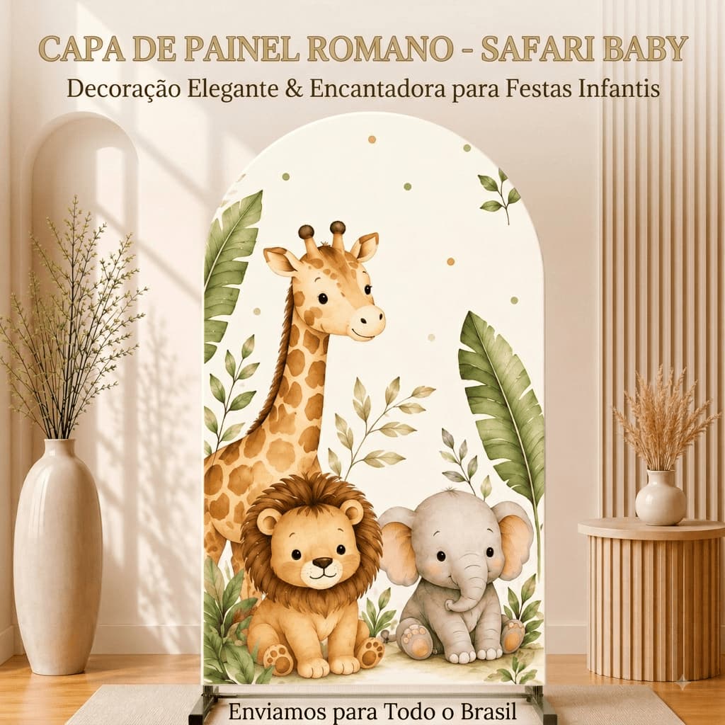 Capa Para Painel Romano Estampado 2x1m Decoração Festa Aniversário Chá de Bebê Comemoração