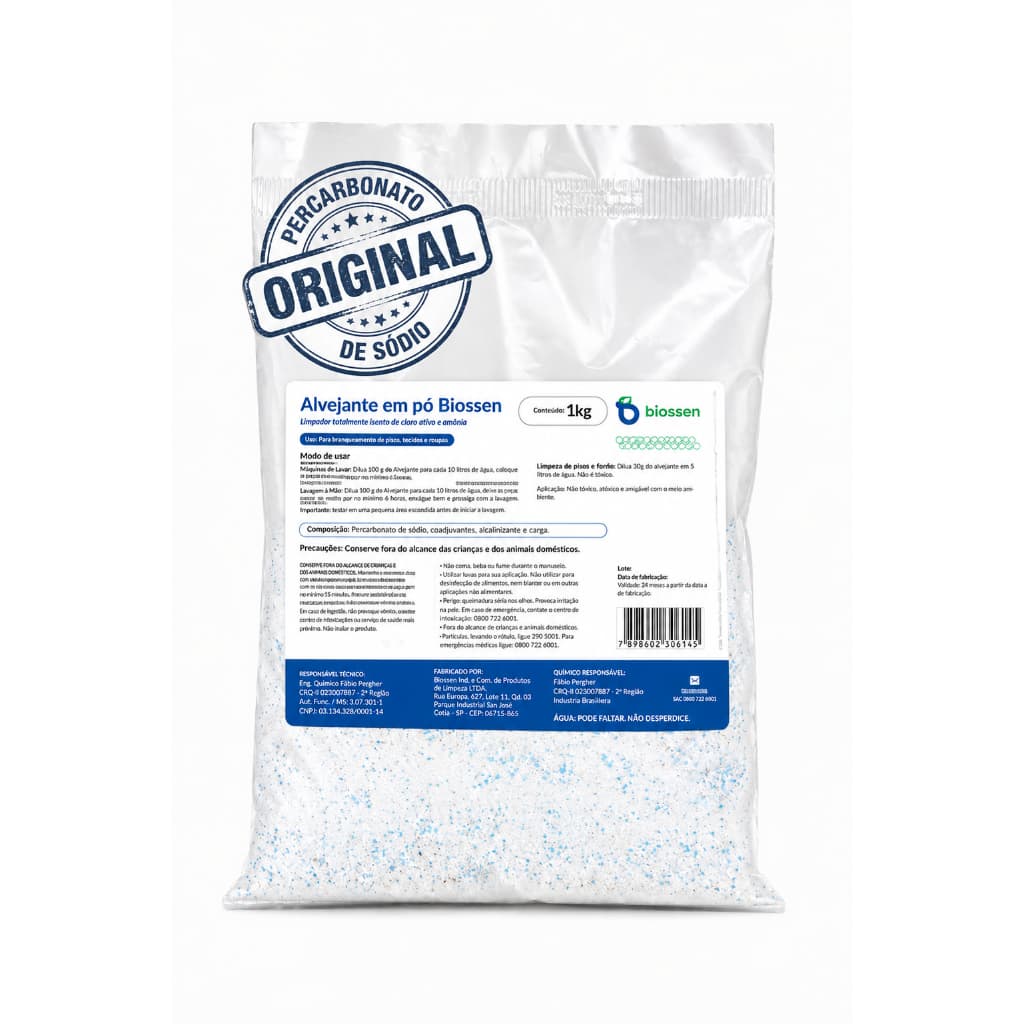 Percarbonato de sódio 100% Original com Enzimas | Alvejante | Tira manchas Potente 1kg