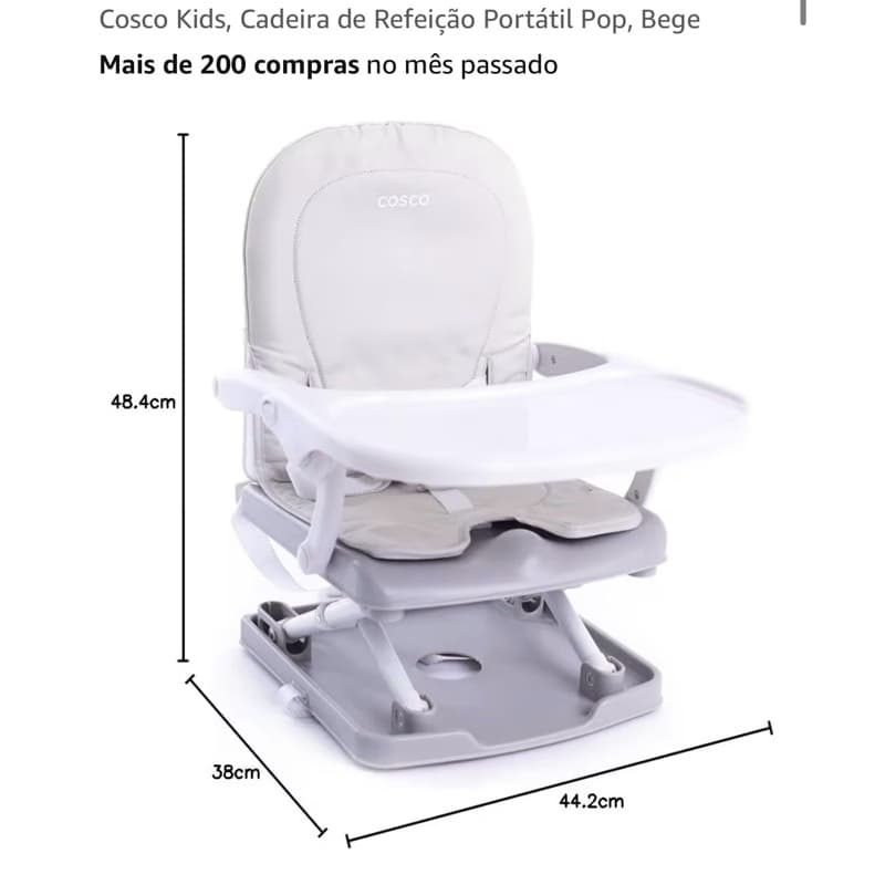 Cosco Kids, Cadeira de Refeição Portátil Pop, Bege