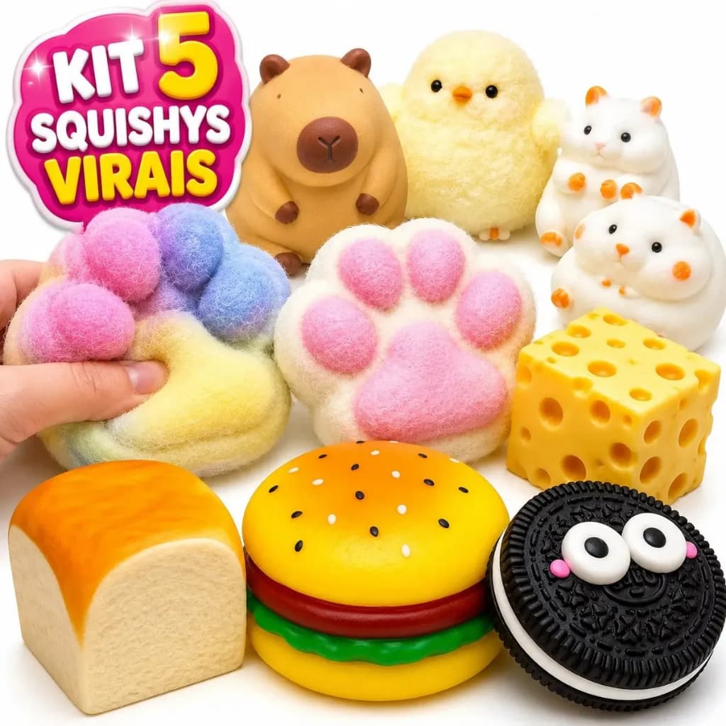 Kit 5 Taba Squishy Viral Tik Tok Fidget Toys Surpresa Promo Kit 5 Surpresas