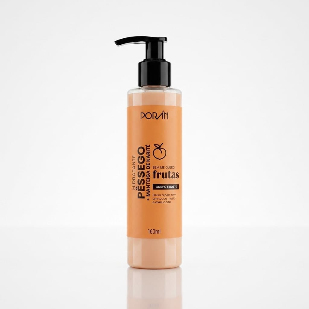 Hidratante Corporal Poran Pêssego e Karité 160ml Hidratação Profunda e Fragrância Deliciosa