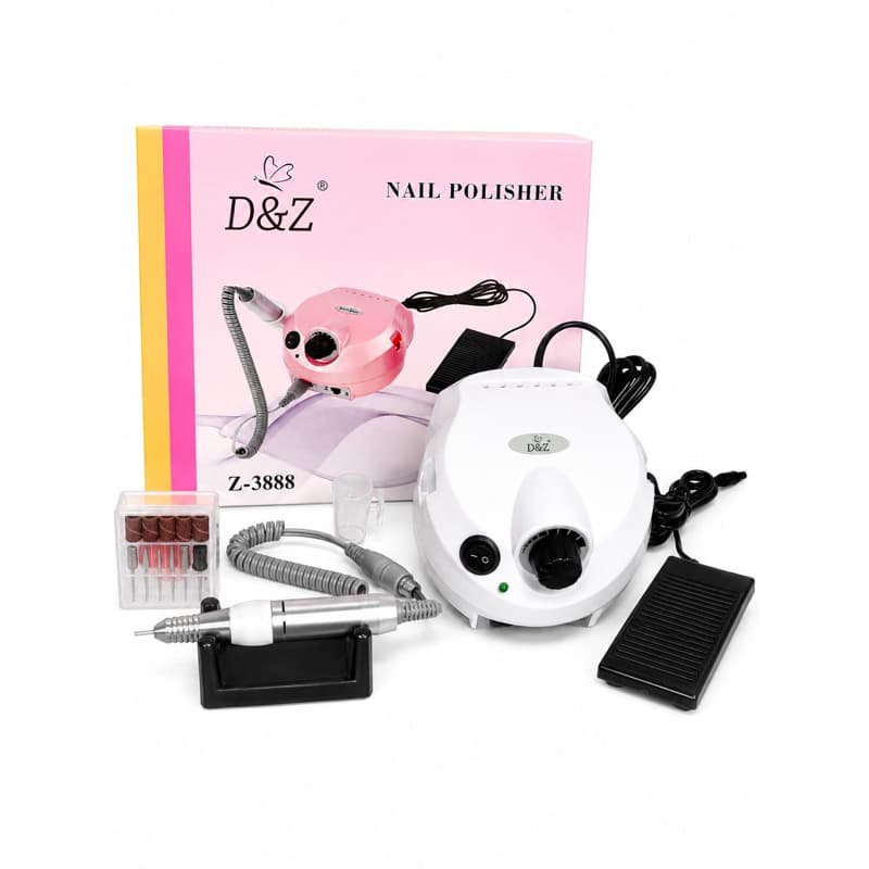 Lixadeira de Unhas Elétrica Profissional D&Z Z-3888 com Pedal e Kit de Brocas voltagem 110V/220V