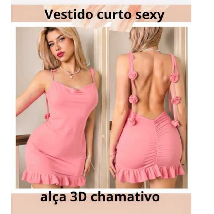 Vestido Feminino Curto Colado Com Babado Tubinho Alcinha