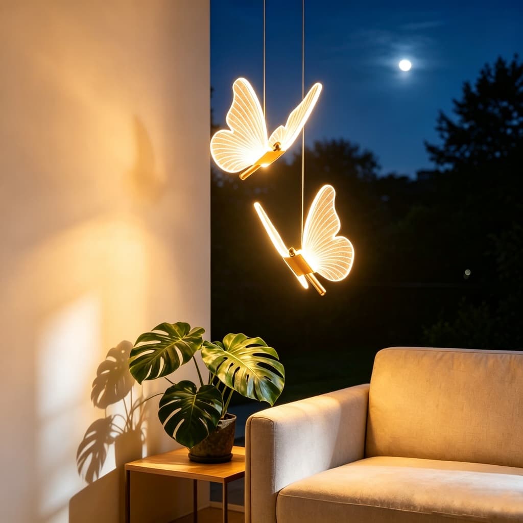 Luminária Pendente Decorativa Estilo Moderno Luxuoso, 3 Cores de Luz, Altura Ajustável,Quarto, Sala e Sala de Jantar.