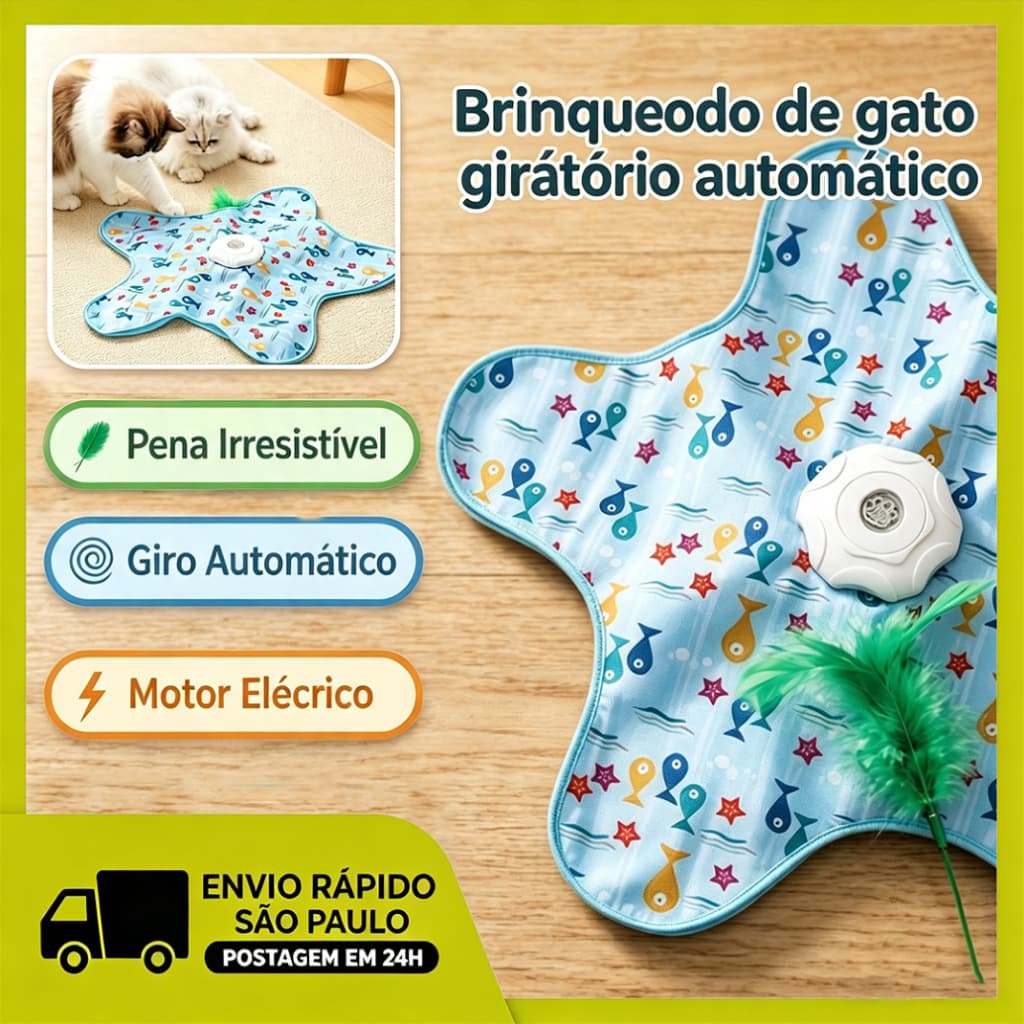 Brinquedo de Caça Automático para Gatos -  Estímulo Sonoro e Pena Escondida, Bateria Recarregável