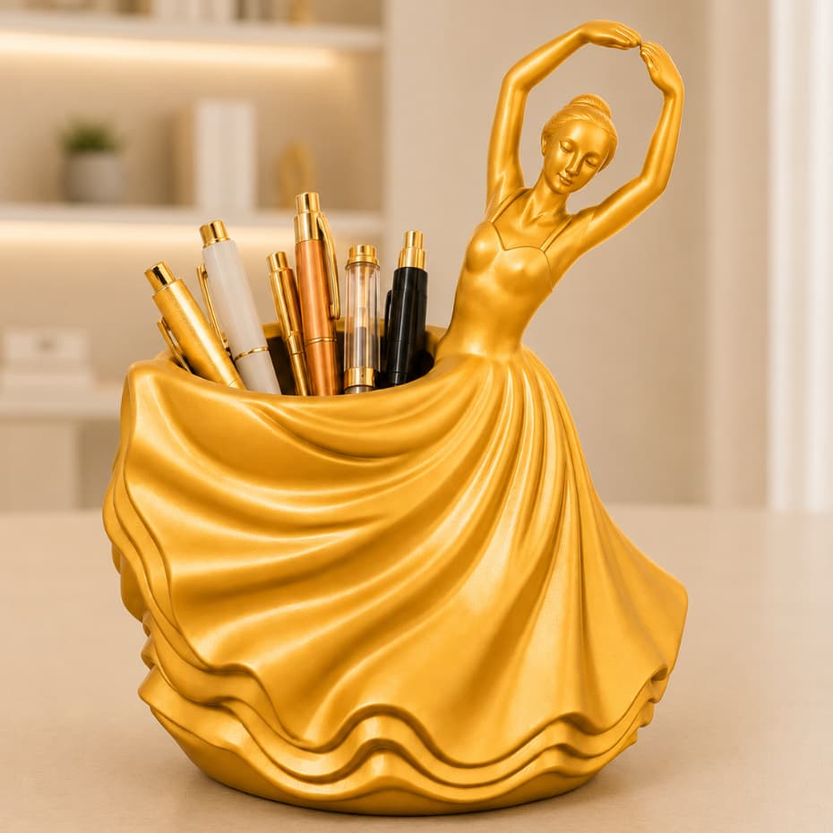 Organizador Decorativo Bailarina Porta Canetas Porta Lápis Ballet Porta Objetos Mesa Sala Quarto Escritório Presente