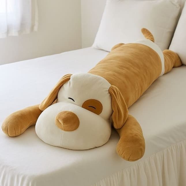 Travesseiro de Corpo Pelúcia Xuxão Cachorro 1,10m Pelúcia para Crianças Adultos e Gestantes Quarto Cama Decoração