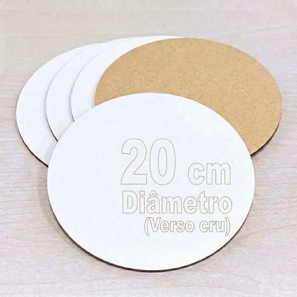 25 tabua Base Bolo Disco Cake Board 20 Cm Tabuleiro confeitaria artesanato festa Mdf Branco A2b