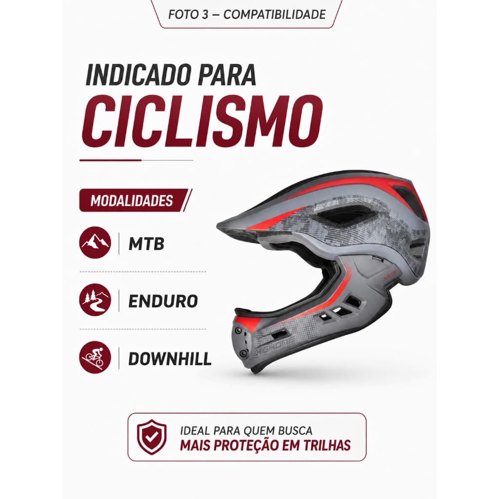 Capacete Bike Downhill E-BIKE Enduro Xfull Face Removivel High One