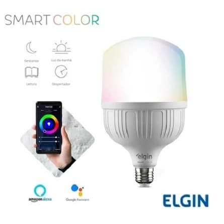 Lampada Led 30w Elgin Smart Color RGB Inteligente Wi-fi