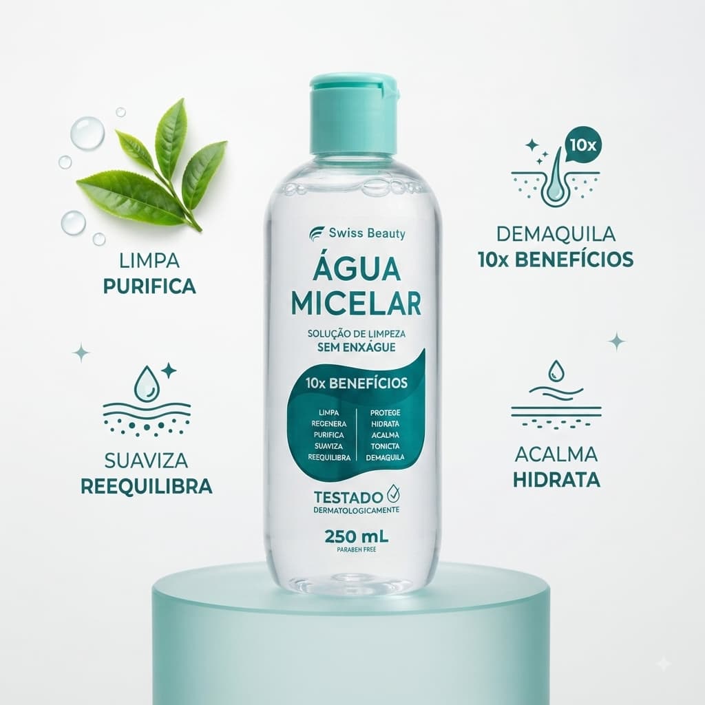 Água Micelar Dapop Demaquilante Facial Limpeza Profunda Remove Maquiagem Hidrata Purifica Todos os Tipos de Pele  Opção