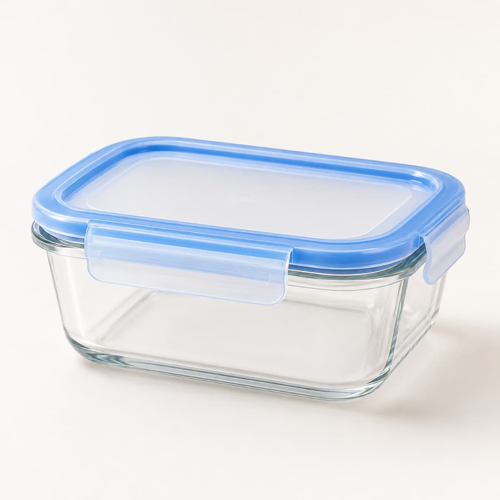 Pote Hermético de Vidro Borossilicato 370ml Retangular com Tampa Trava Marmita Alimentos