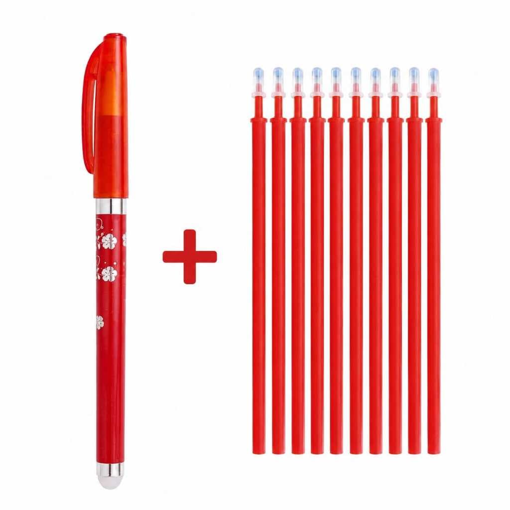 Caneta Gel Apagável 0.5mm Ponta Fina Vermelha Caneta Fantasminha Apaga com Calor