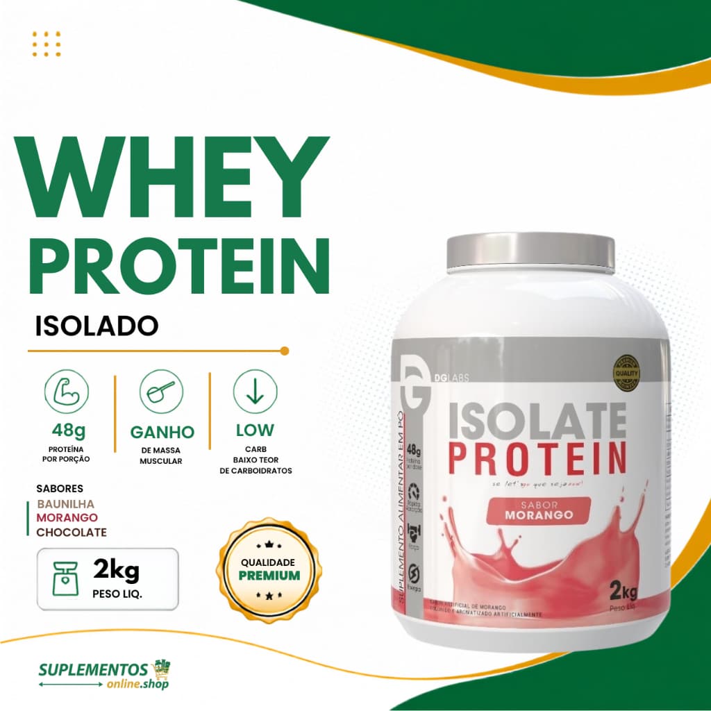 Whey Protein Isolado 2kg DG Labs Alta Proteína