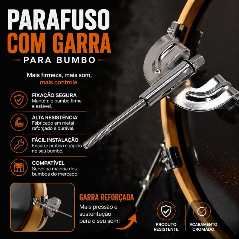 Parafuso com Garra para Bumbo