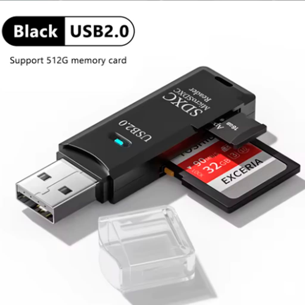 Adaptador USB 2.0 Para Cartão de Memória SD Rápido