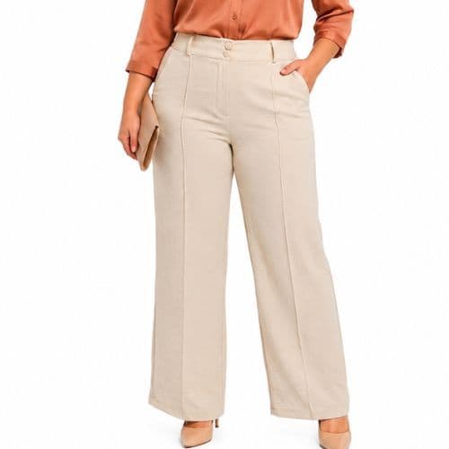Calça Social Feminina Plus Size Pantalona  Duna Premium