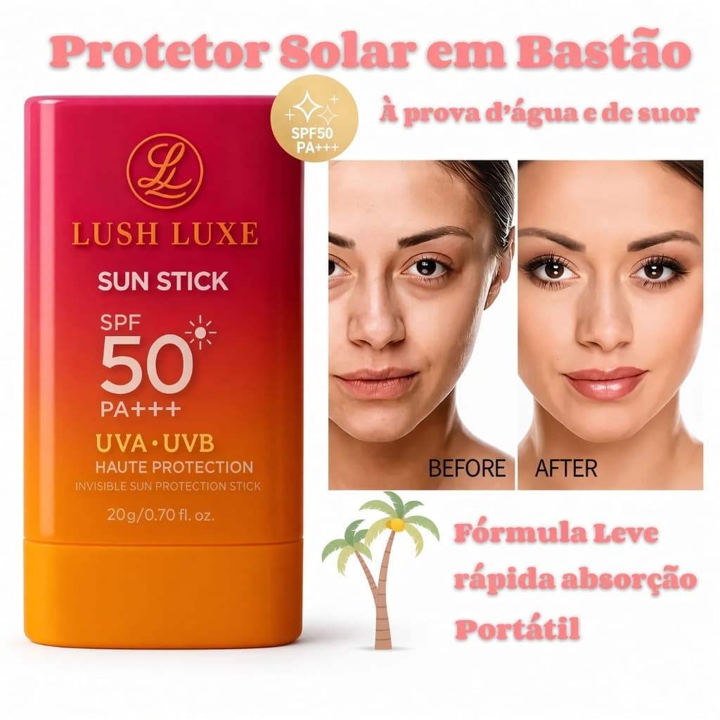 Protetor Solar Transparente Stick SPF 50 + Invisível De Amplo Espectro Face Maquiagem Fórmula Leve