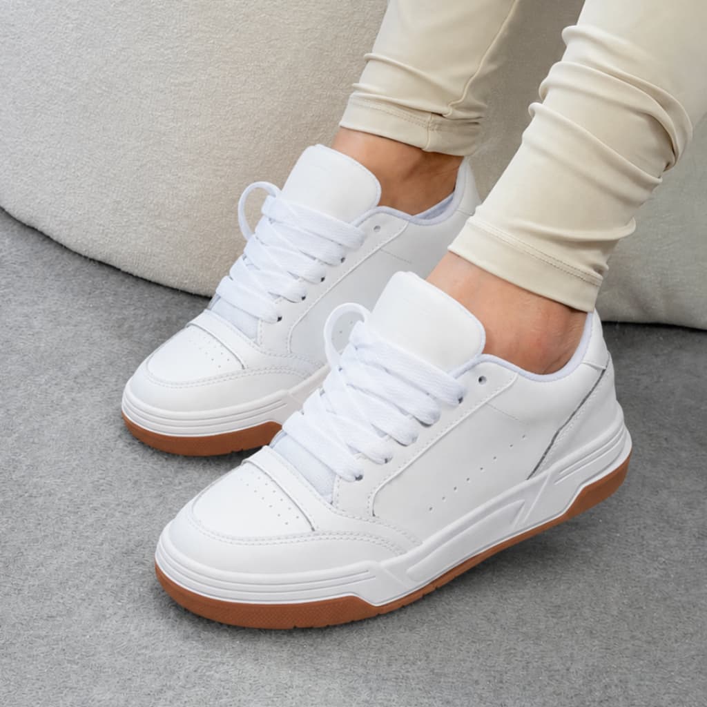 Tenis Feminino Branco Casual Ideal Para o Dia a Dia Envio Rápido