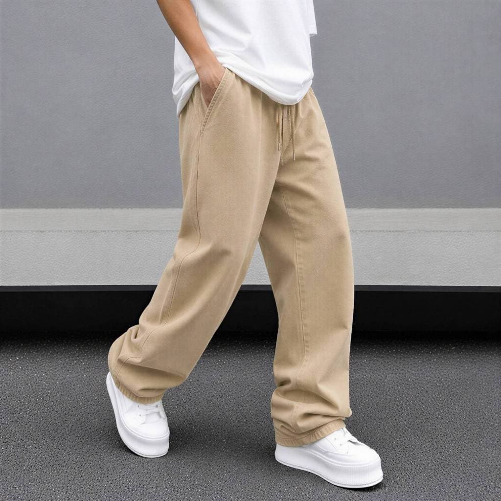 A Calça Balão Baggy Oversized Sarja Masculina Streetwear Premium Conforto e Movimento Visual Moderno Estilo Tecido Sarja