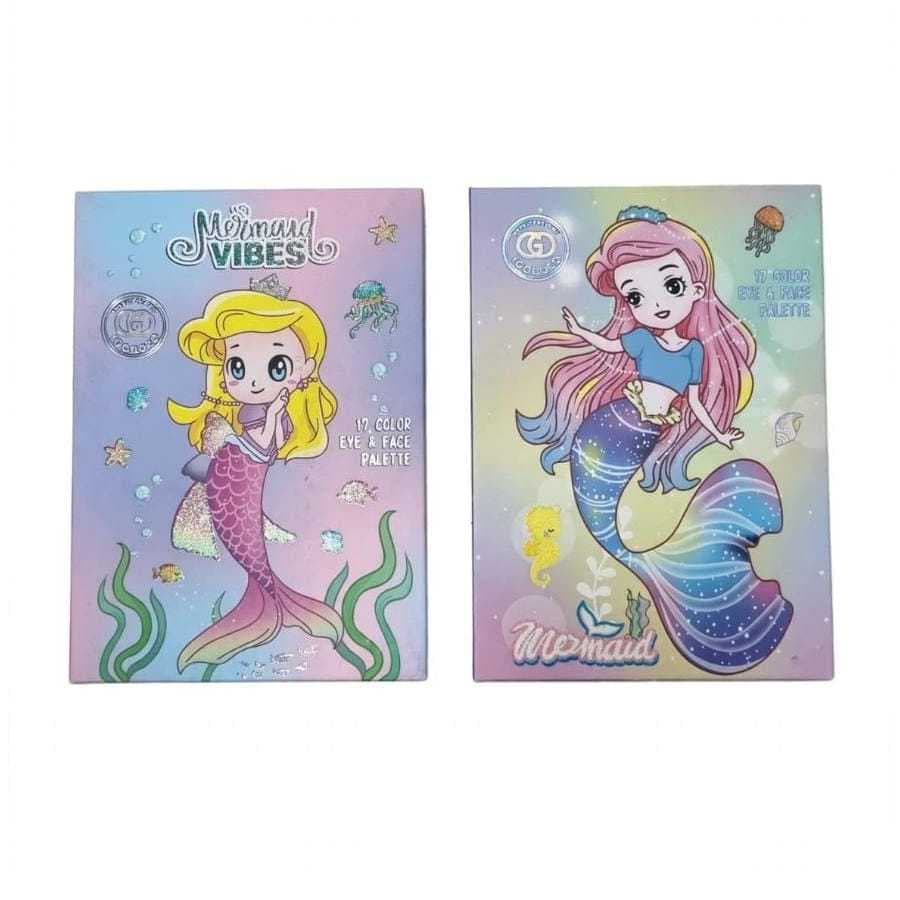 Kit de Maquiagem Mermaid Infantil Com Espelho 17 Cores