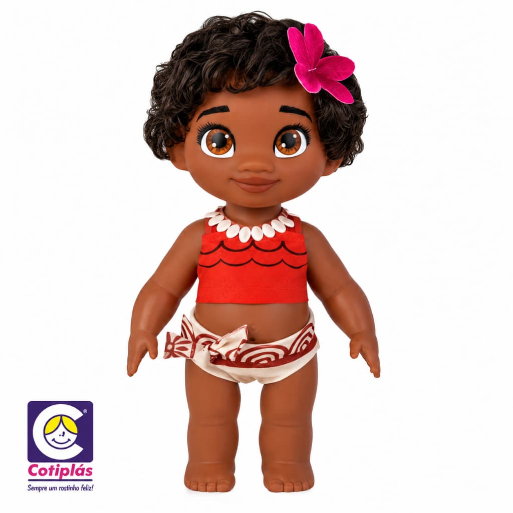 Boneca Moana Bebê Vinil Macio Cotiplás Princesa Disney Menina 36cm