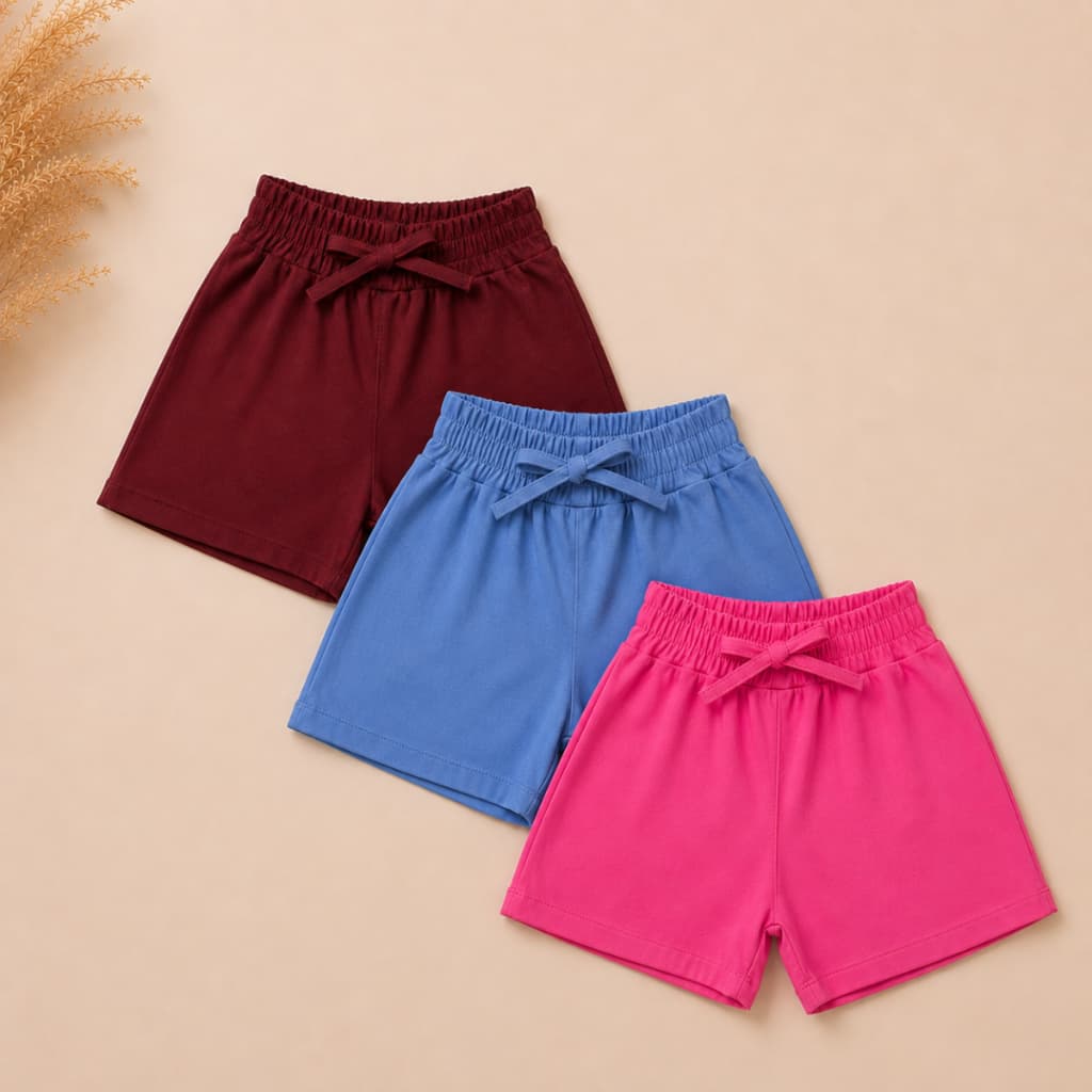 Shortinho Infantil Menina Roupa De Verão Infantil Mini Diva Kit 3 Short Roupa Infantil Moda Menina Básico Confortável