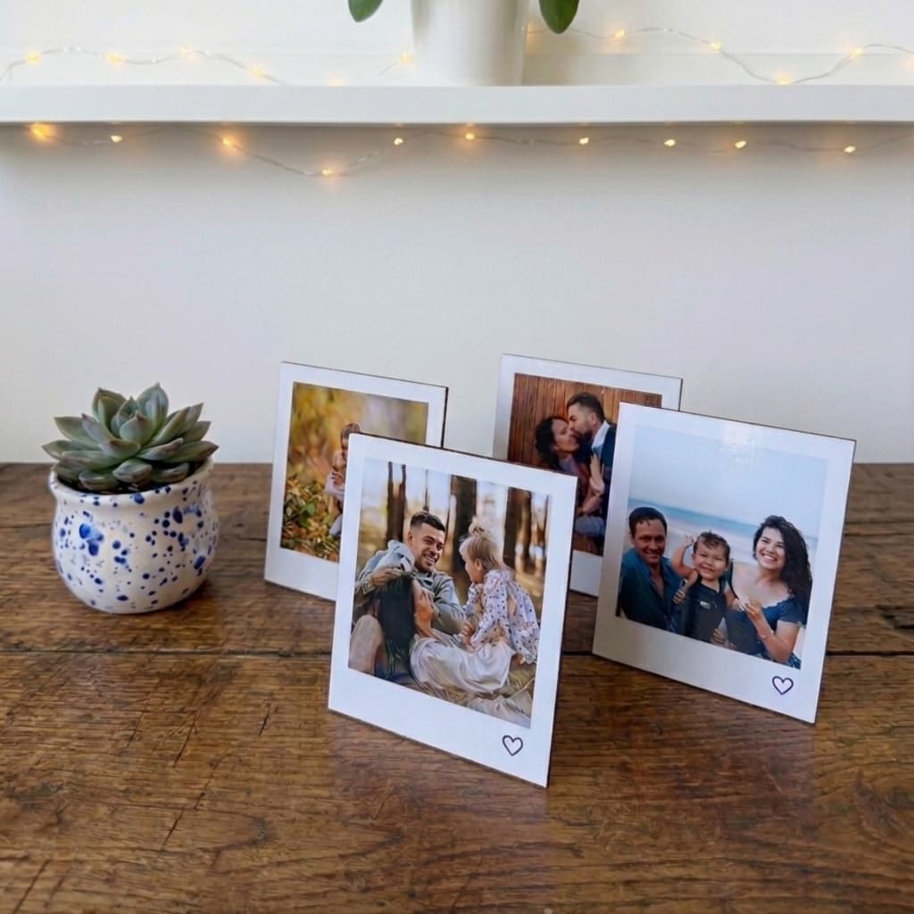 Kit 4 Fotos Polaroid De Mesa Quadro Decorativo MDF Foto 10x12