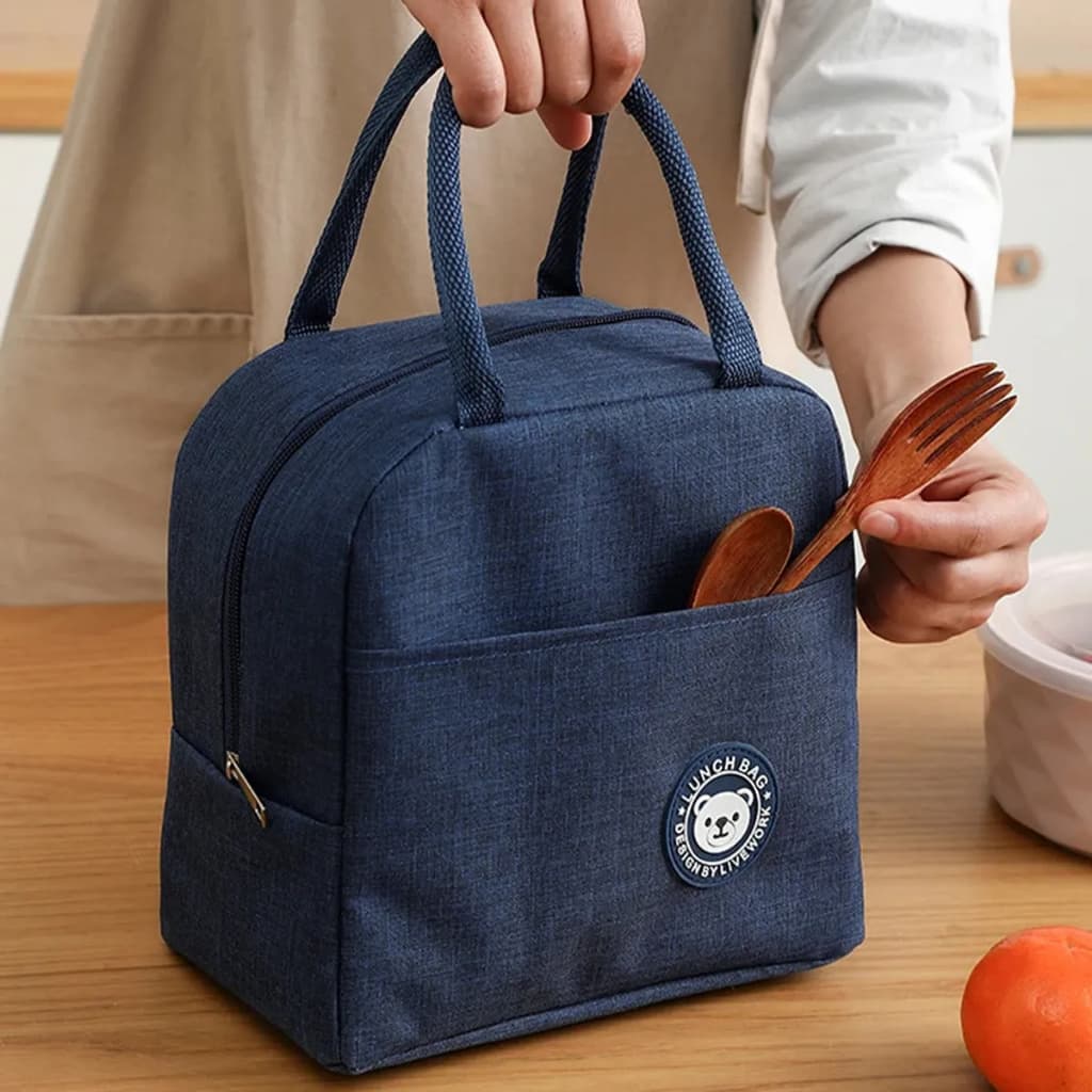Bolsa Térmica para Marmita 4L com Bolso Lateral - Lancheira Reforçada para Trabalho, Academia e Viagem