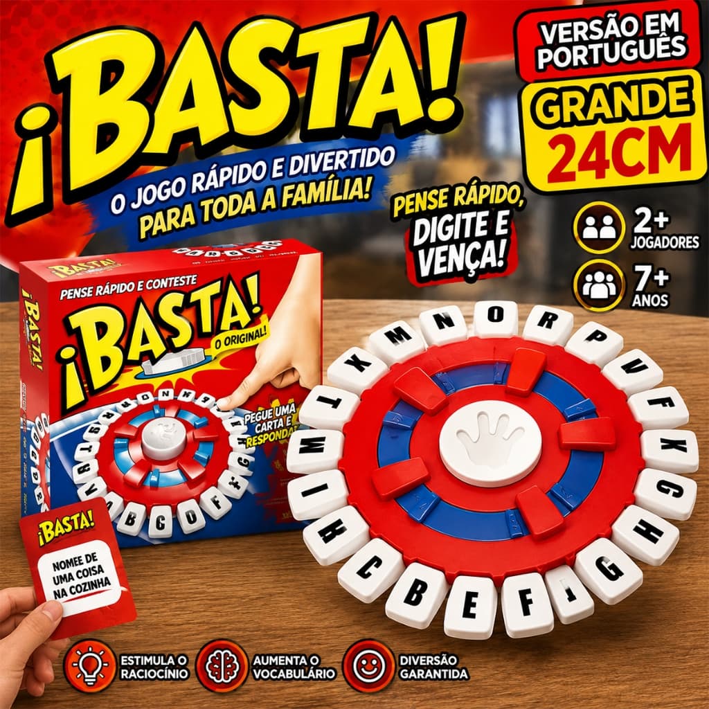 Jogo Tapple 24cm em Português com Temporizador | Jogo de Palavras Educativo para Família e Amigos