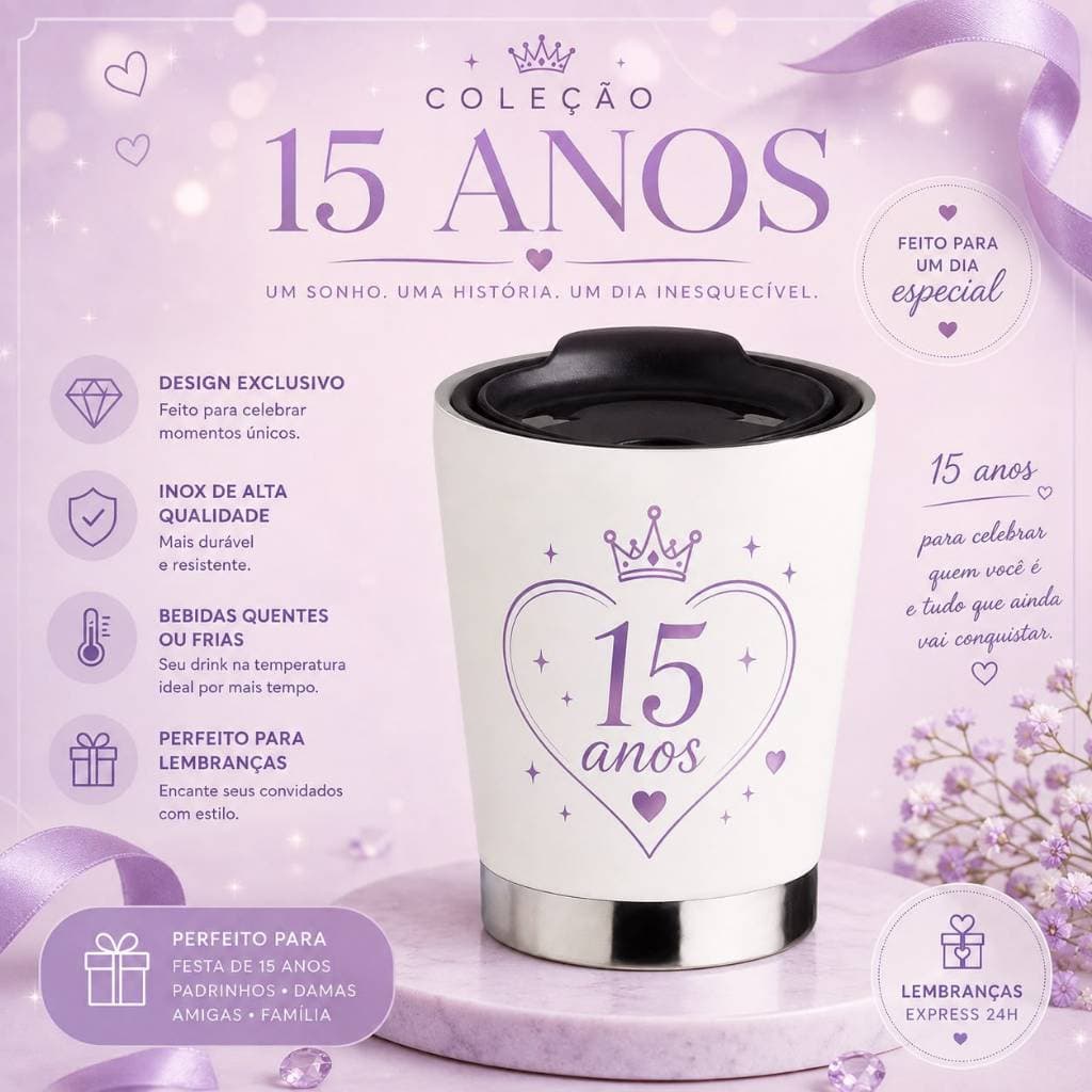 Copo Inox Parede Dupla 300ml Personalizado Como Desejar