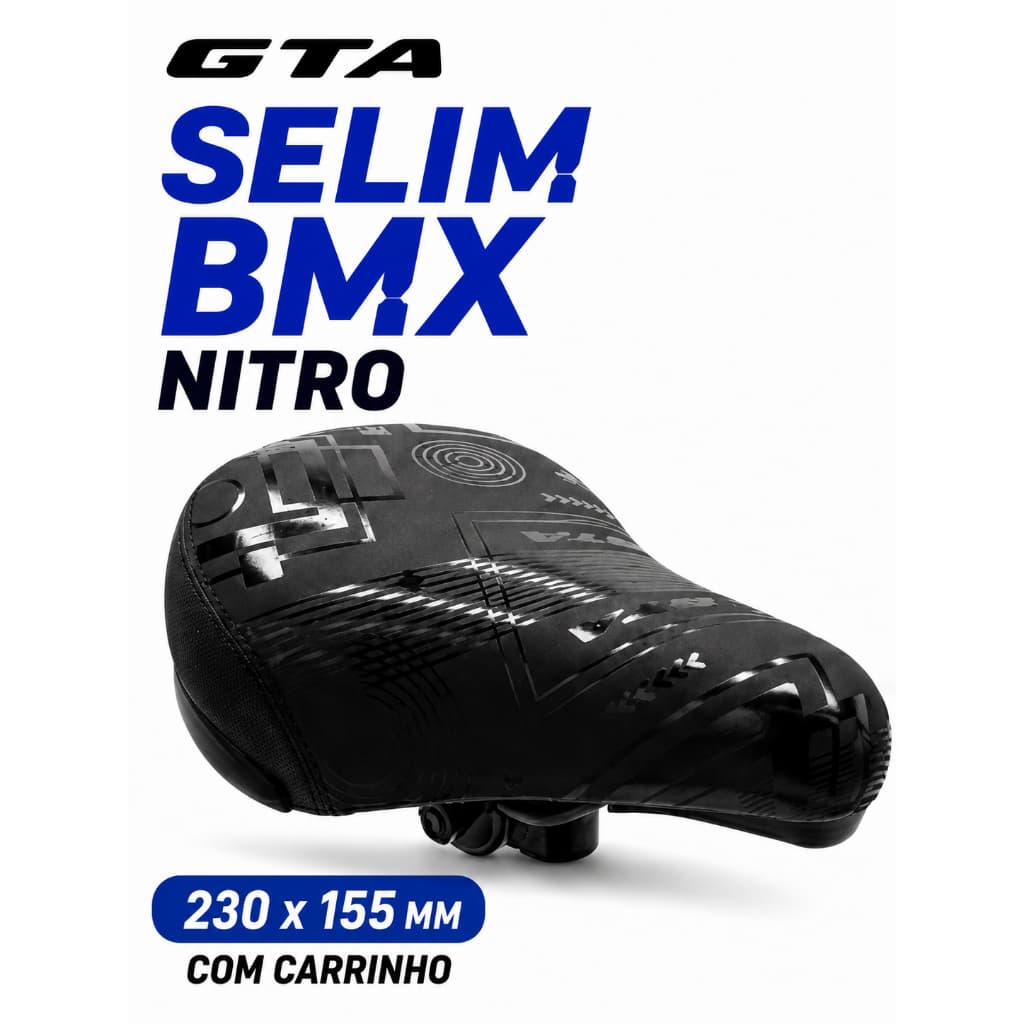 Banco Selim Bmx Bicicleta Gta Bike Macio Preto Confortável Nitro com carrinho