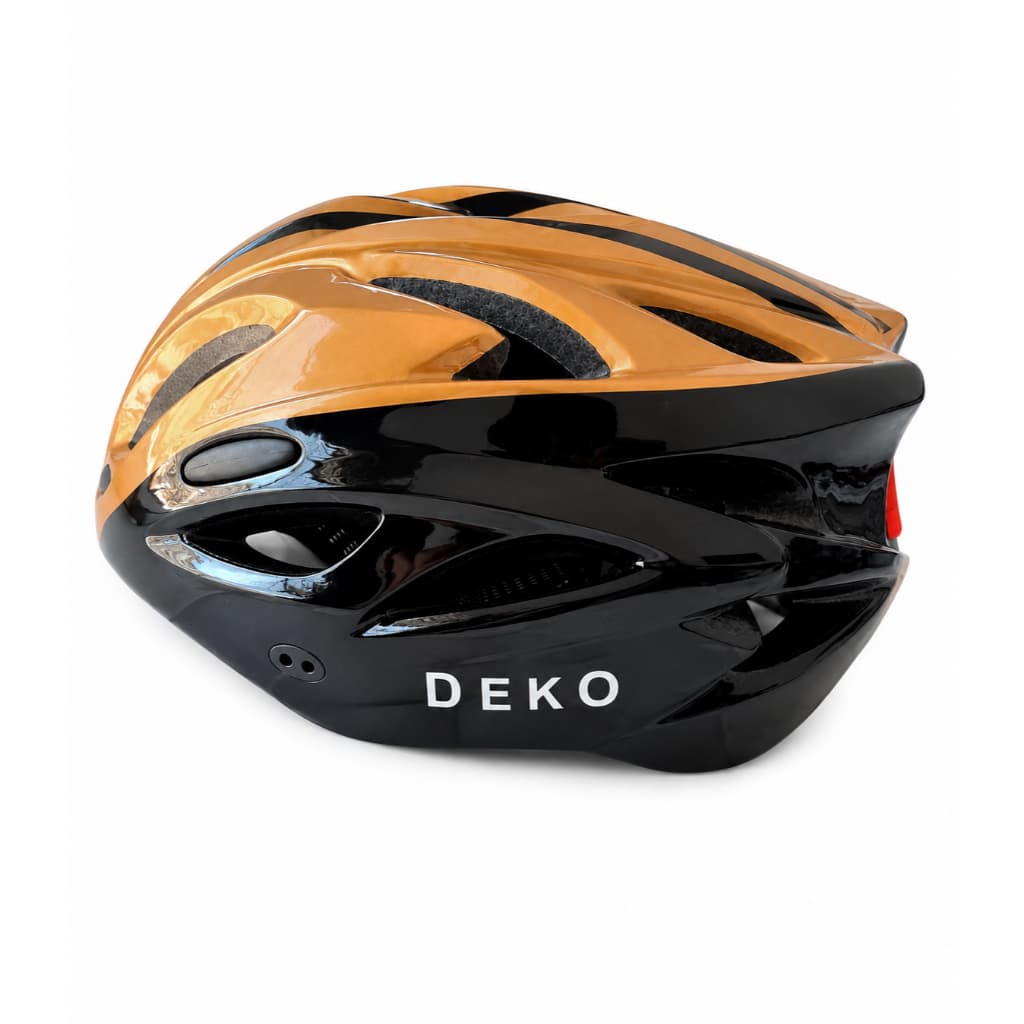 Capacete MTB DEKO Preto com Dourado com Viseira