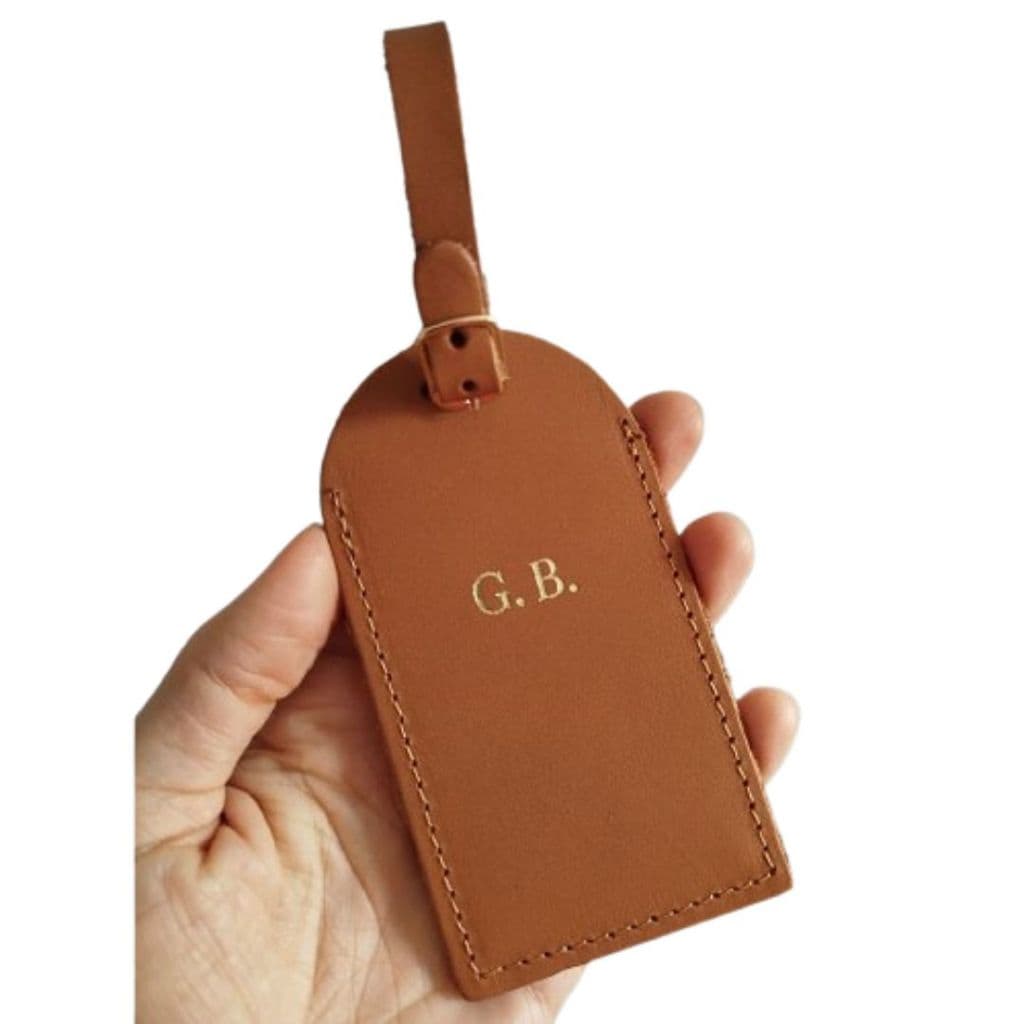 Tag de Mala em Couro com Iniciais Personalizadas | Presente para Viagem