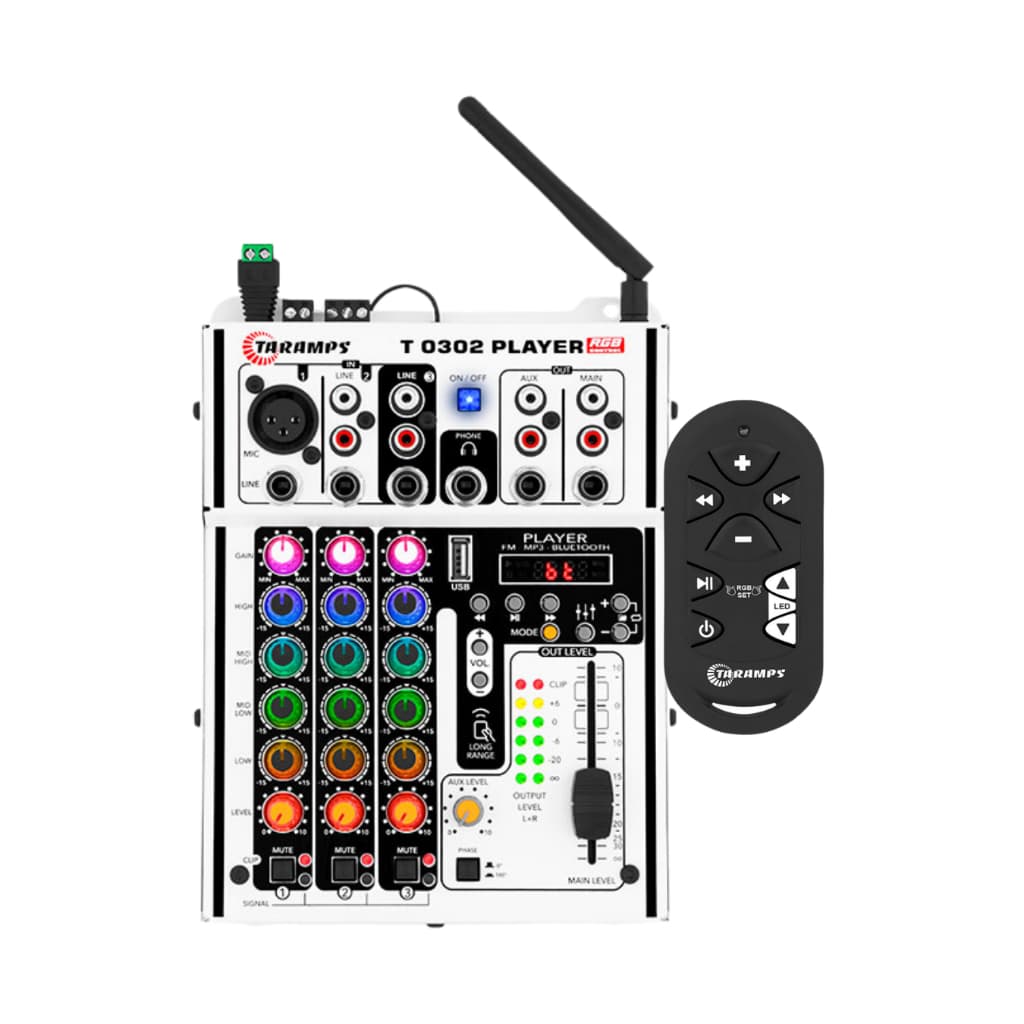 Mesa De Som Taramps T0302 Player Efeito Luz Multicolor