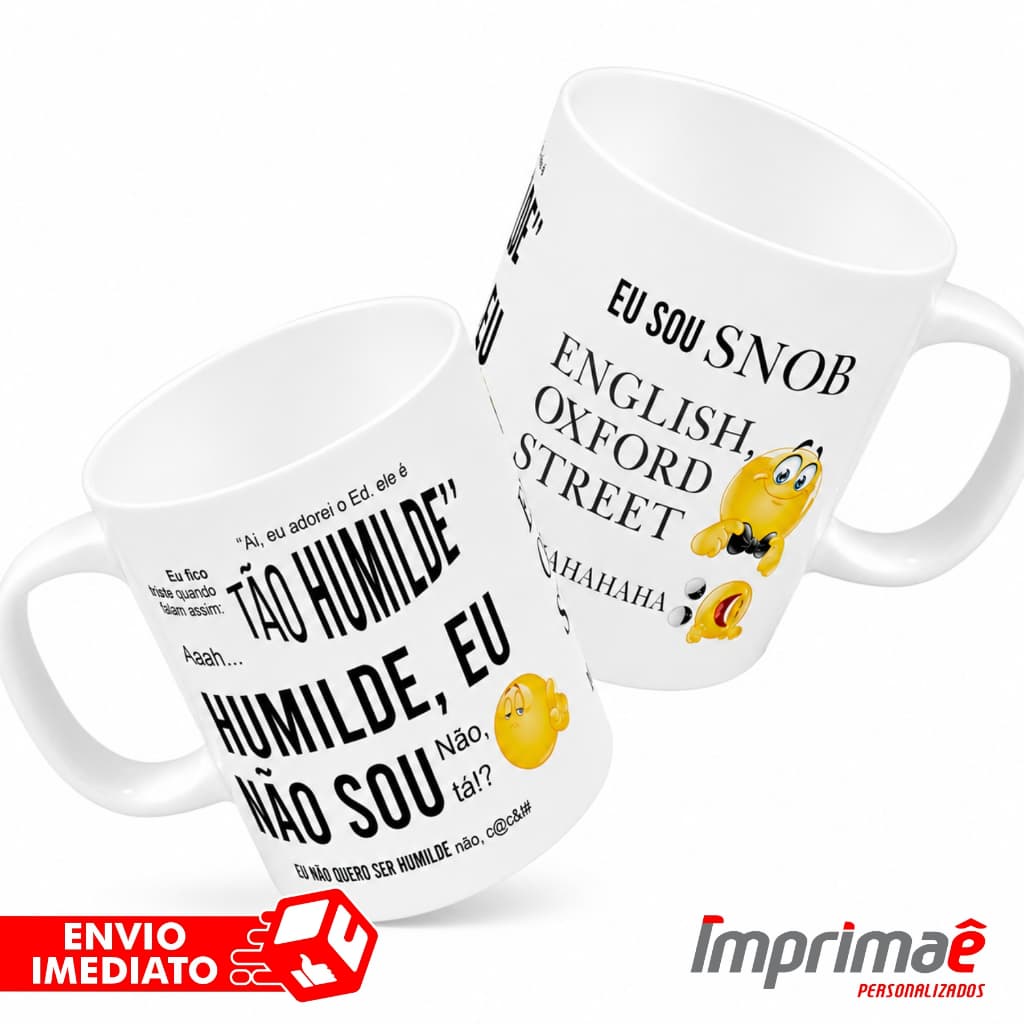 Caneca Meme Ed Motta – "Humilde, Eu Não Sou!" | Presente Divertido para Quem Ama Memes