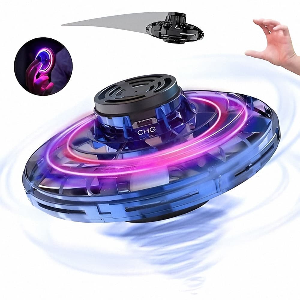 Spinner Boomerang Mini Drone Com Luz OVNI Brinquedo Voador Interativo Infantil UFO