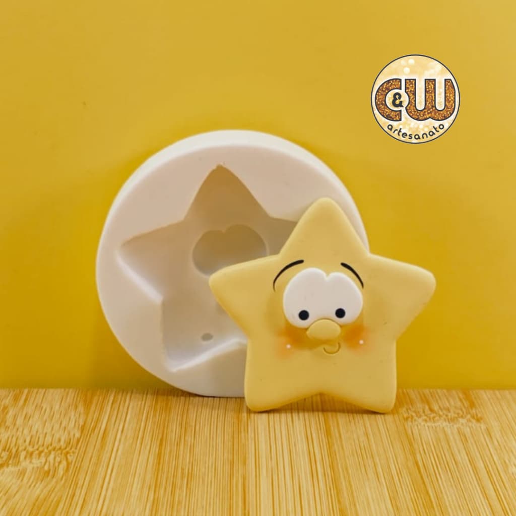 Molde de Silicone Estrela com Rosto 2518