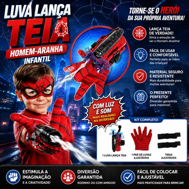 Luva Lança Teia Homem-Aranha Infantil