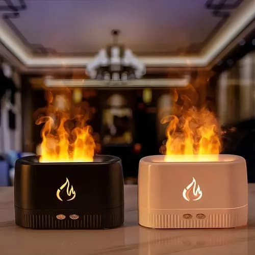 Difusor Aromatizador Umidificador Ar Led Fogo Efeito Chamas Lareira   B-max BM-054