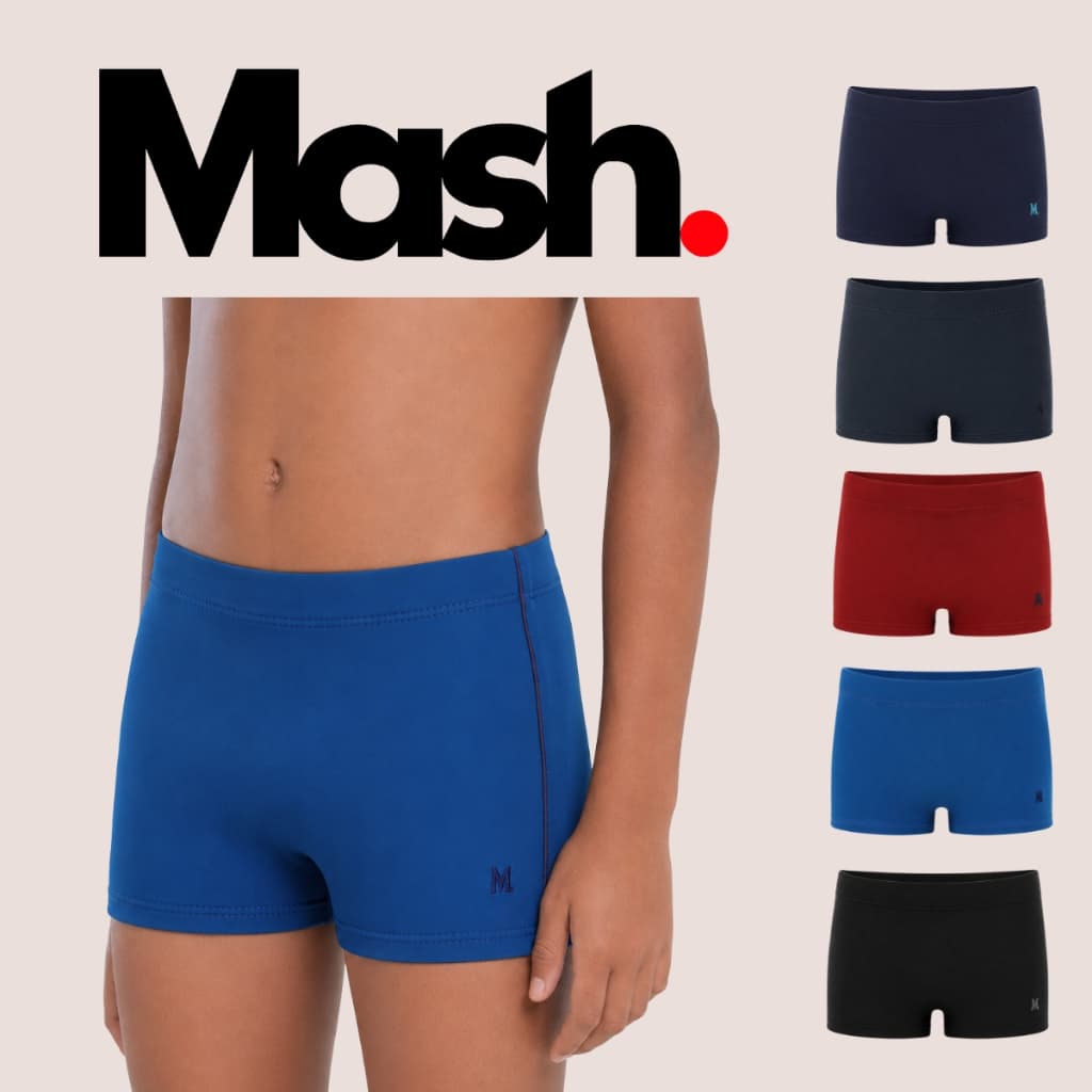Sunga Infantil Boxer para Praia e Piscina com Modelagem Alongada e Ajuste Confortável ao Corpo