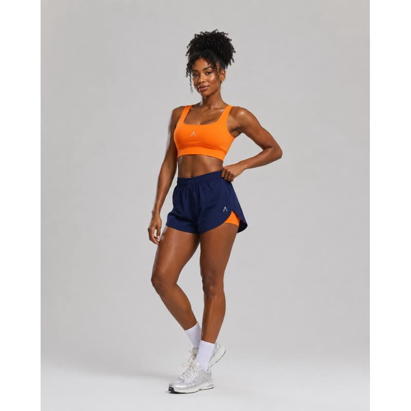 Conjunto aurora fitness top + short duplo em tactel e poliamida premium conjunto para academia corrida tênis e yoga
