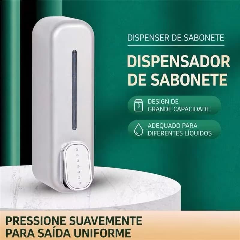 Dispensador de sabão 300ml, indicador de nível líquido montado na parede para banheiro